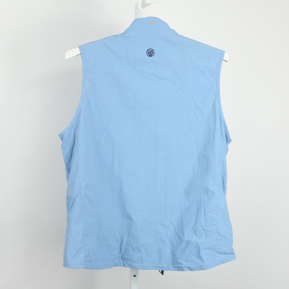 Vineyard Vines Vest Mens Large Light Blue Performance Full Zip Golf Logos - Picture 4 of 13